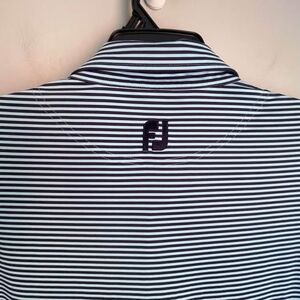 Footjoy Golf Polo Men's Size 2XL Blue Striped Golf Athleisure